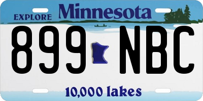 MN license plate 899NBC