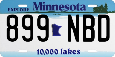 MN license plate 899NBD
