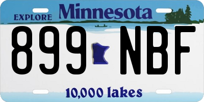 MN license plate 899NBF