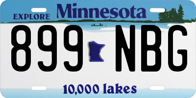 MN license plate 899NBG