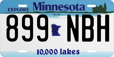 MN license plate 899NBH