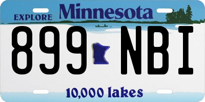 MN license plate 899NBI