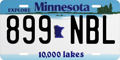 MN license plate 899NBL