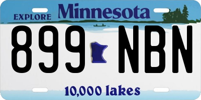 MN license plate 899NBN