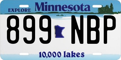 MN license plate 899NBP