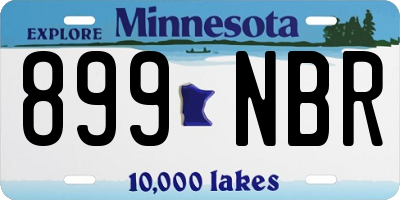 MN license plate 899NBR