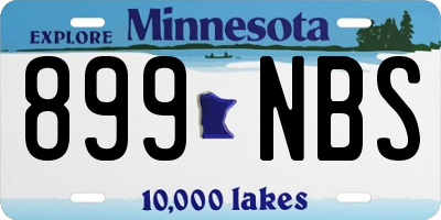 MN license plate 899NBS