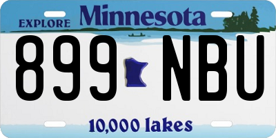 MN license plate 899NBU