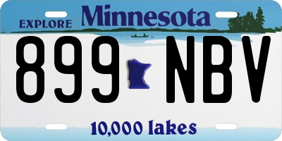 MN license plate 899NBV
