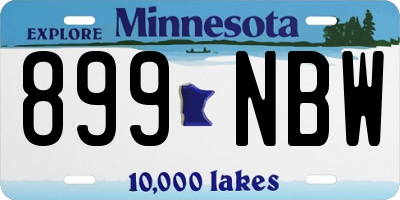 MN license plate 899NBW