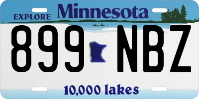 MN license plate 899NBZ