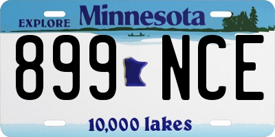 MN license plate 899NCE