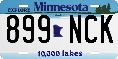 MN license plate 899NCK