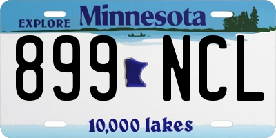MN license plate 899NCL