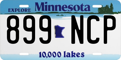 MN license plate 899NCP