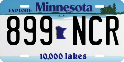 MN license plate 899NCR