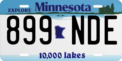 MN license plate 899NDE