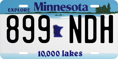 MN license plate 899NDH