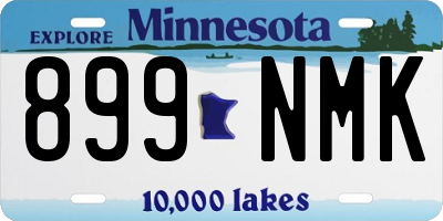 MN license plate 899NMK