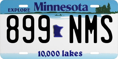 MN license plate 899NMS