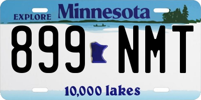 MN license plate 899NMT