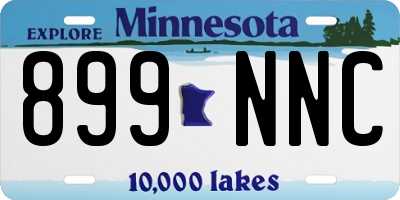 MN license plate 899NNC