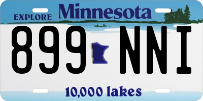 MN license plate 899NNI
