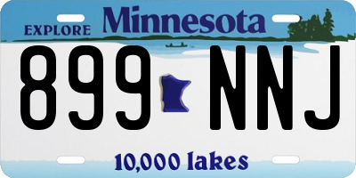 MN license plate 899NNJ