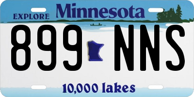 MN license plate 899NNS