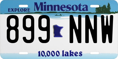 MN license plate 899NNW