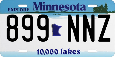MN license plate 899NNZ