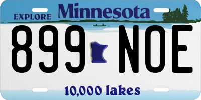 MN license plate 899NOE