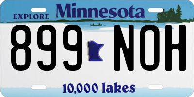MN license plate 899NOH