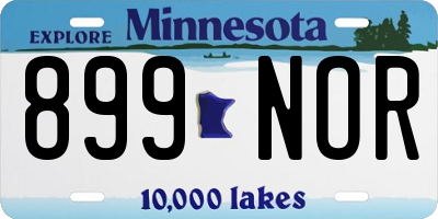 MN license plate 899NOR