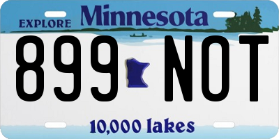 MN license plate 899NOT