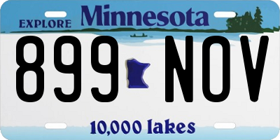 MN license plate 899NOV