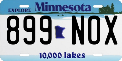 MN license plate 899NOX
