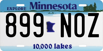 MN license plate 899NOZ