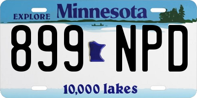 MN license plate 899NPD