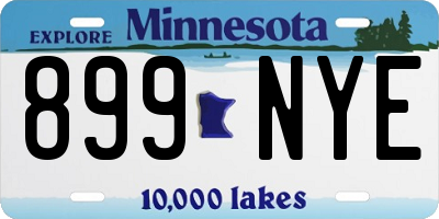 MN license plate 899NYE