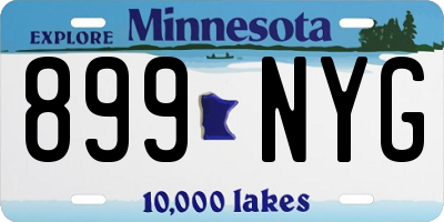 MN license plate 899NYG