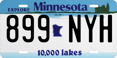 MN license plate 899NYH