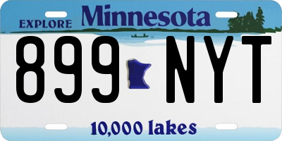 MN license plate 899NYT