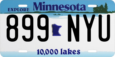 MN license plate 899NYU