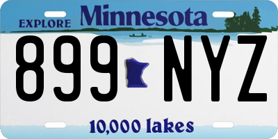 MN license plate 899NYZ