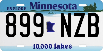 MN license plate 899NZB