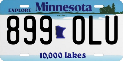 MN license plate 899OLU