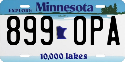 MN license plate 899OPA