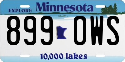 MN license plate 899OWS