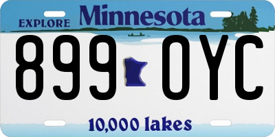 MN license plate 899OYC